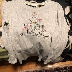 Cat Christmas Pajama Top